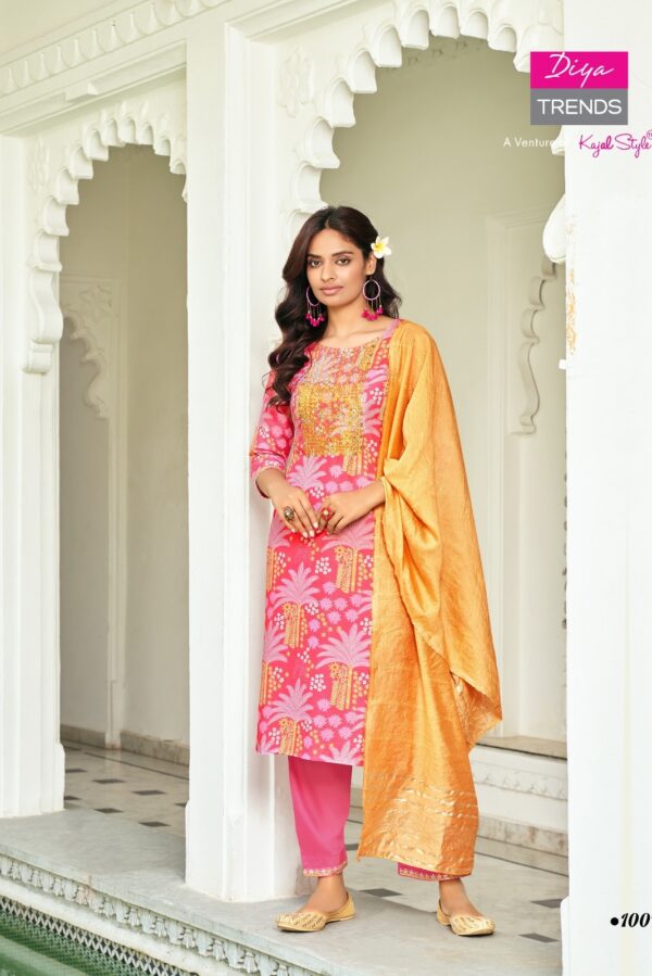 Muslin Digitally Printed & Embroidered Stitched Suit - TIF 1256