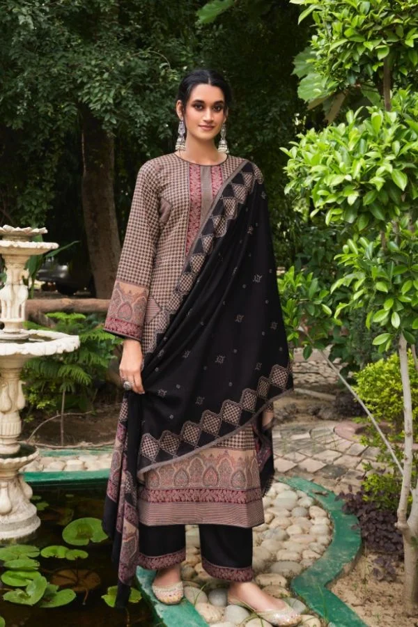 Ganga Dovie 2460A - Premium Cotton Printed With Hand Work & Embroidery Suit