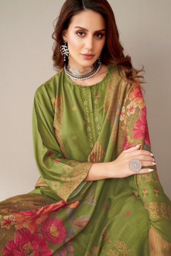 Pashmina Print with Embroidery Work Suit - TIF 1053