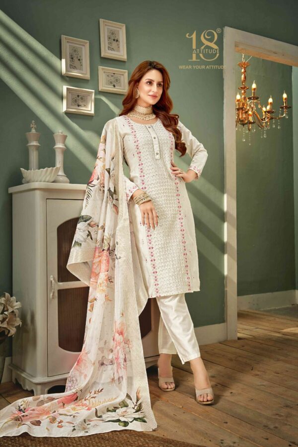 AF NZ Series 1547 - Pure Cotton With Self Weaving & Handwork Stitched Suit