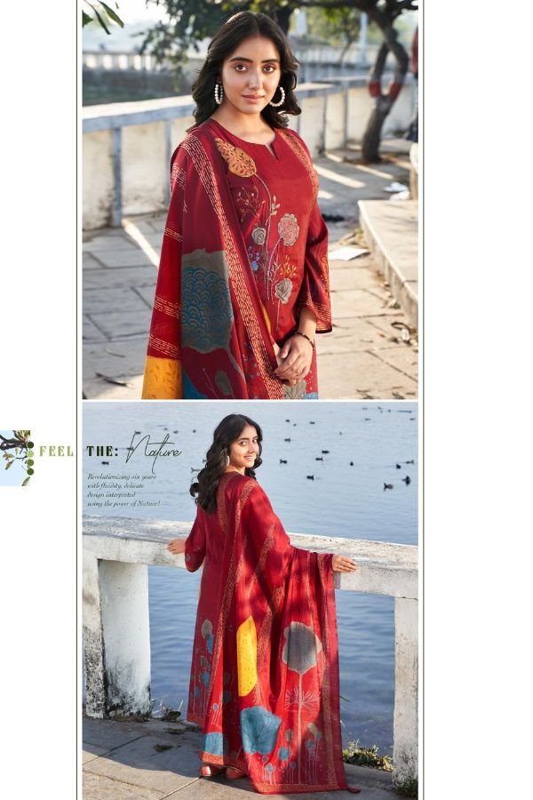 Mumtaz Janvi 1103 - Pure Muslin Digital Print with Designer Heavy Embroidery Suit
