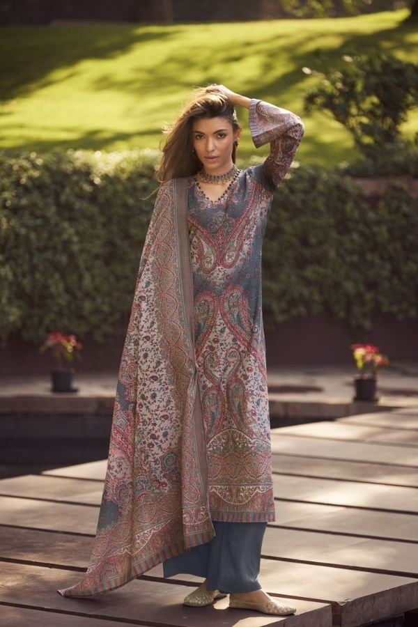 Ganga Tayah D- Premium Viscose Jacquard With Handwork Embroidery Suit
