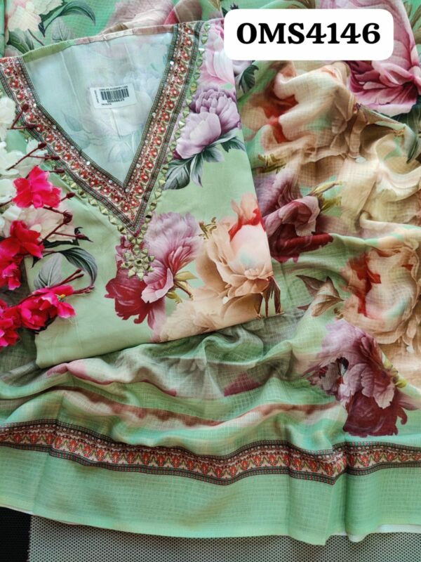 Beautiful Cotton Floral Embroidery Suit