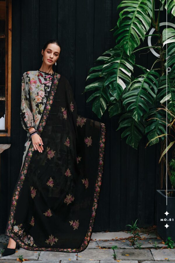Varsha Miroah 04 - Cotton Linen Digitally Printed With Hand Work And Laces Suit