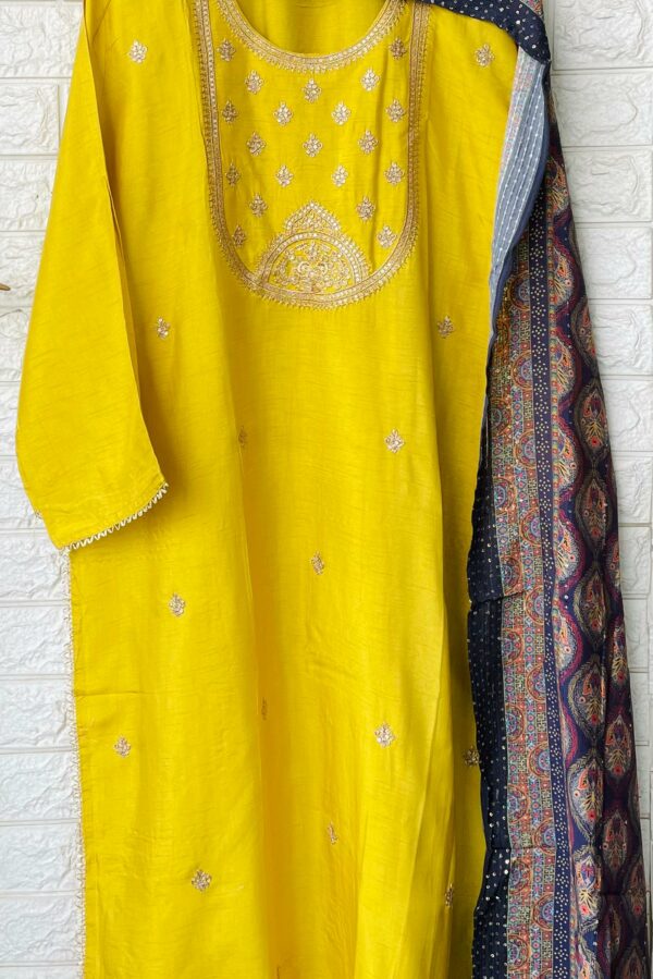 Pure Silk With Neat Zari & Sequins Work Suit
