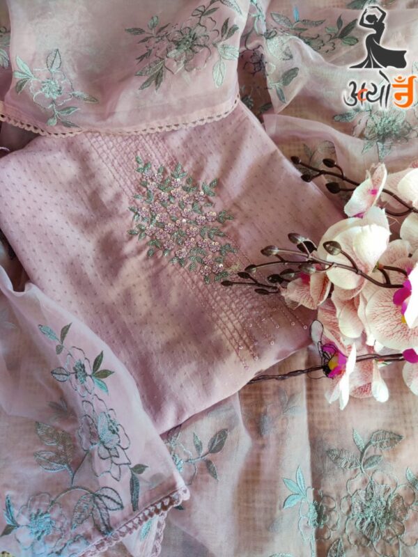 Beautiful Muslin Silk Embroidery Suit