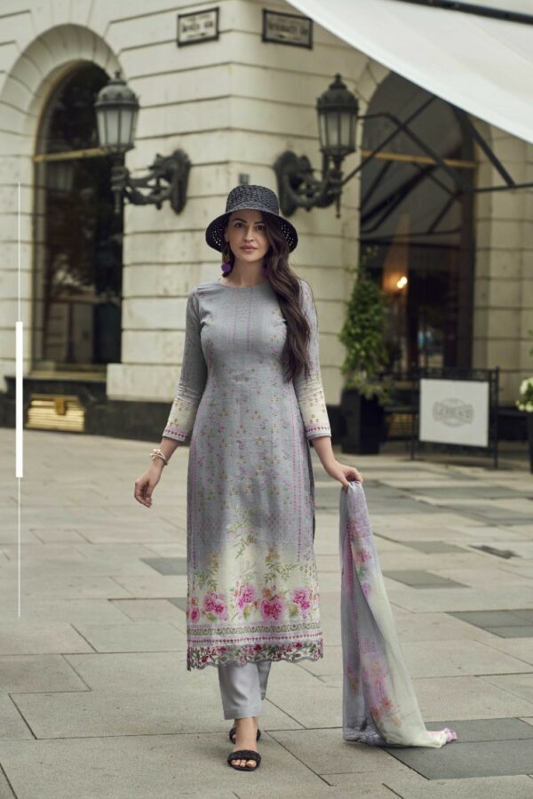Kesar Izabell 41006 - Pure Linen Digitally Printed With Elegant Embroidery Suit