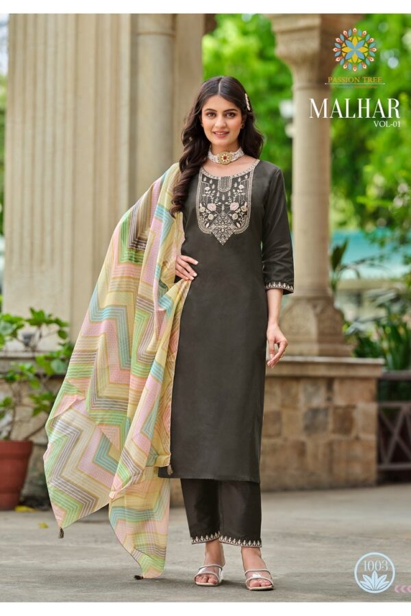 Passion Tree Malhar 1006 - Roman Silk Embroidered Stitched Suit