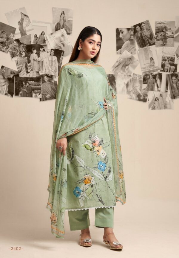 Rupali Yade 2404 - Cambric Lawn Cotton Digital Printed With Heavy Hand Work Suit