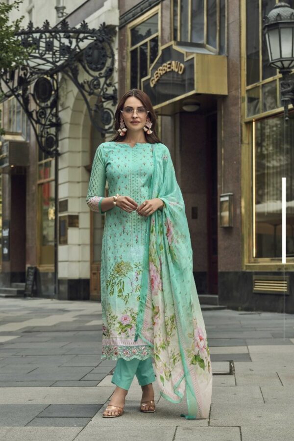 Kesar Izabell 41006 - Pure Linen Digitally Printed With Elegant Embroidery Suit