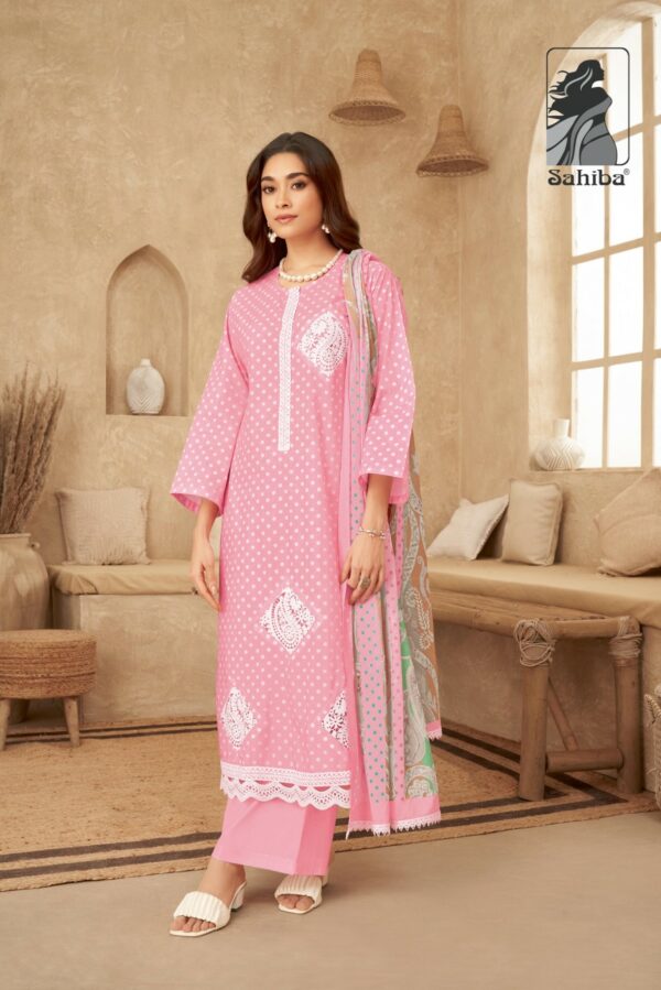 Sahiba Crystal 946 - Pure Cotton Lawn Digital Print With Embroidery & Lace Suit