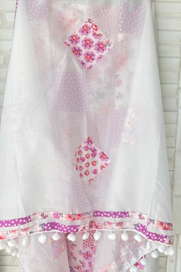 Cotton Printed With Crotia Lace Work & Pom Pom Lace Suit