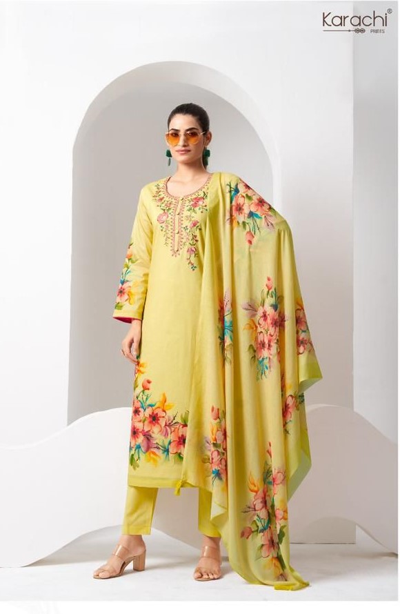 Kesar Dreams 1006 - Pure Cambric Digitally Printed With Elegant Embroidery Work Suit