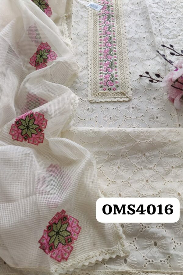 Beautiful Cotton Schiffli Embroidery Suit