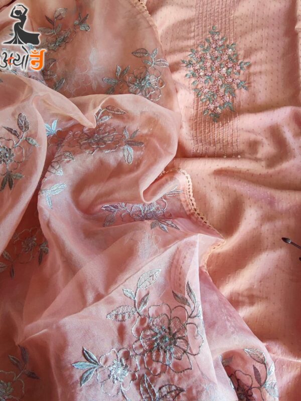 Beautiful Muslin Silk Embroidery Suit