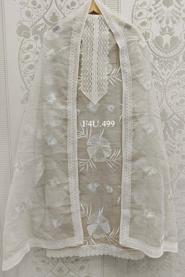 Pure Cotton Kota Slub Beautiful Thread Embroidery Suit