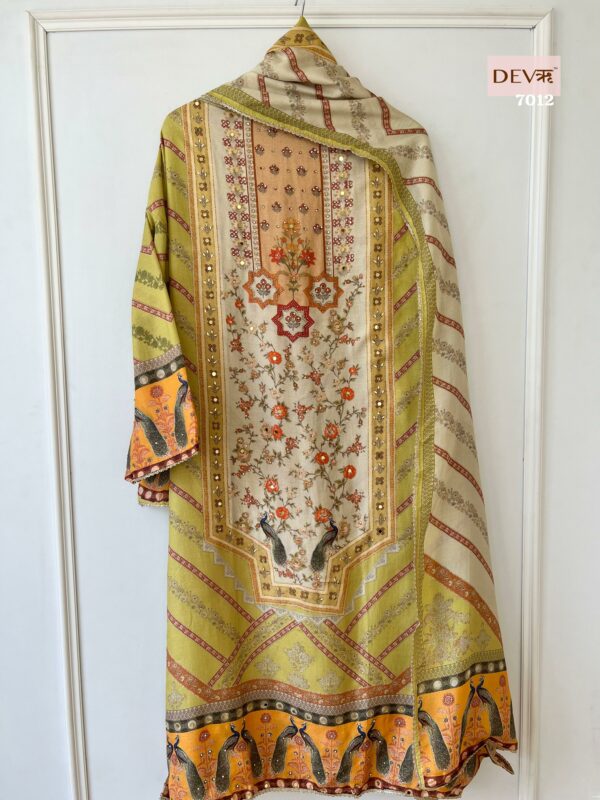Pure Shimmer Muslin Pakistani Printed With Beautiful Mirror And Stone Work Suit