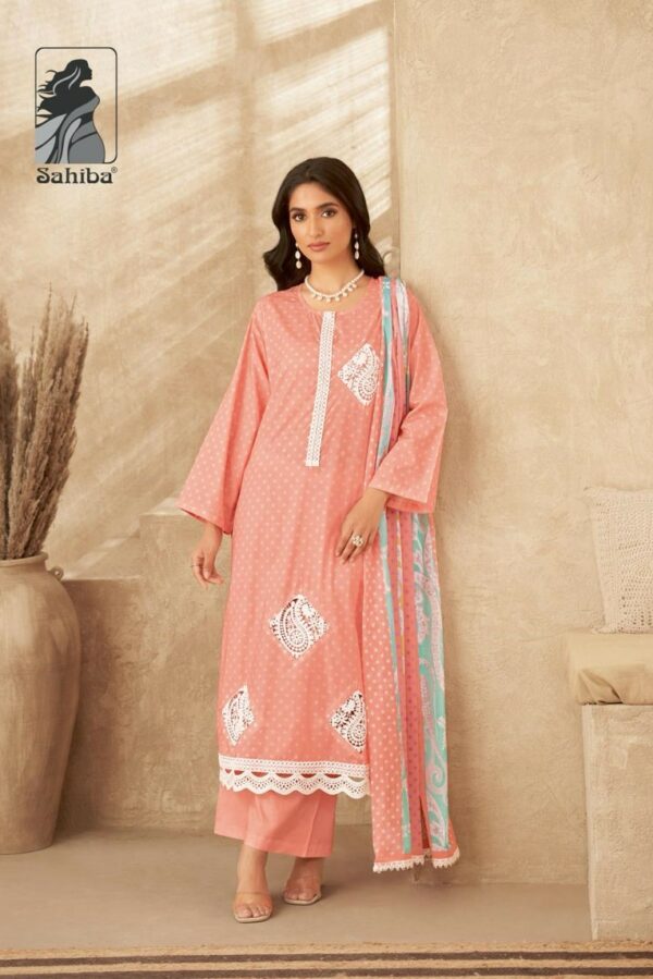 Sahiba Crystal 999 - Pure Cotton Lawn Digital Print With Embroidery & Lace Suit