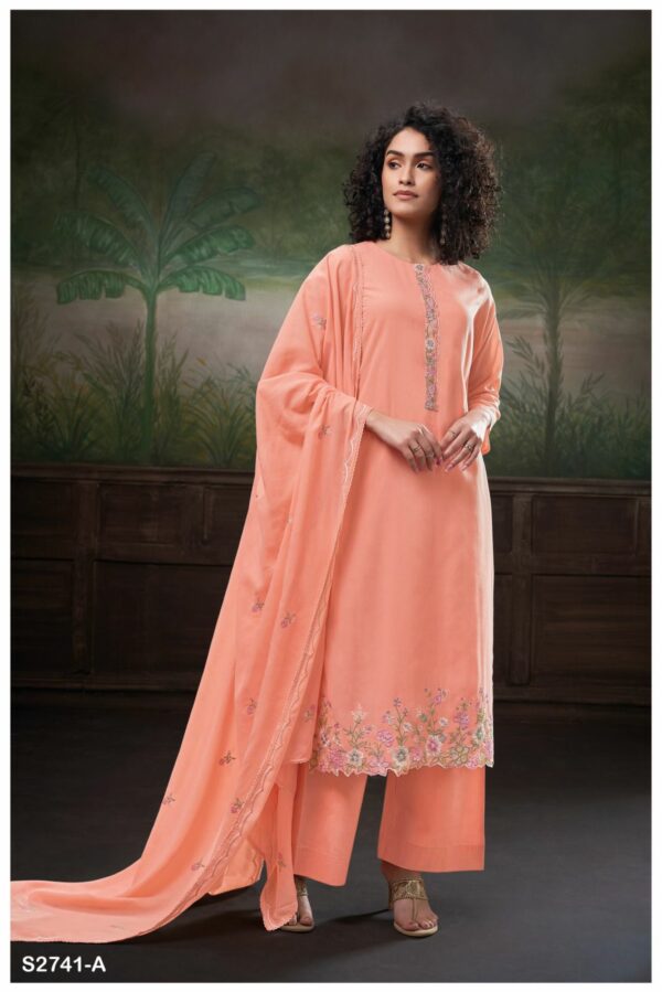 Ganga Sanvika 2741C - Premium Voil With Embroidery And Hand Work Suit