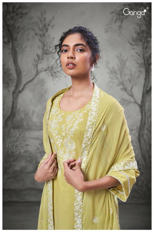 Ganga Elvin S2494D - Premium Cotton Dobby With Embroidery Handwork Suit