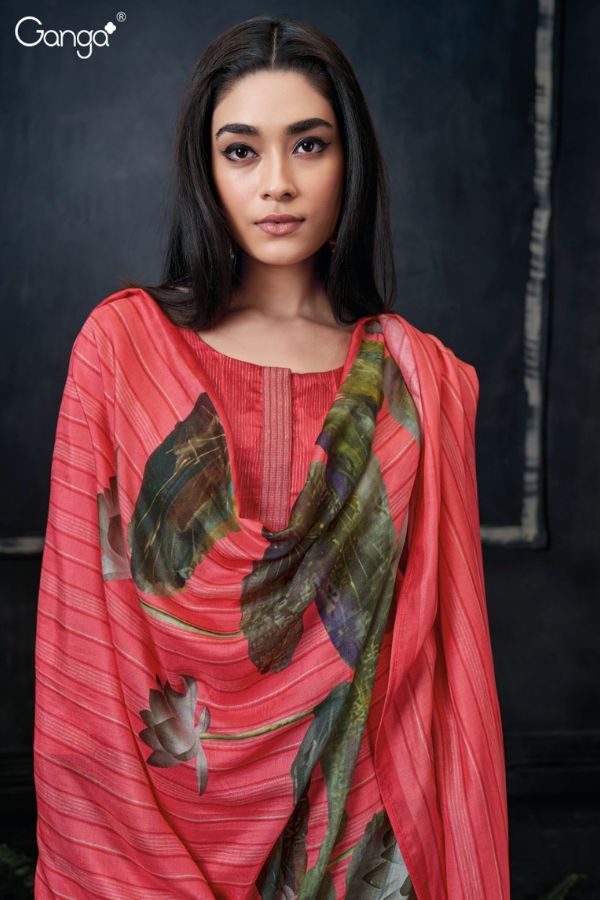Ganga Yashvi 2685D - Premium Cotton Printed With Lace Suit
