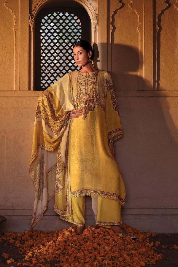 Varsha Ether ET05 - Viscose Muslin Digitally Printed With Handwork And Lace Suit