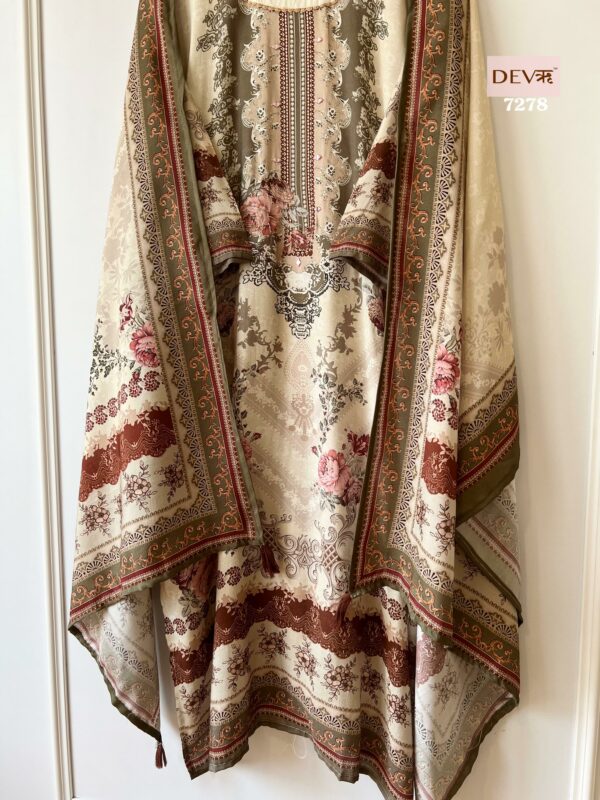 Pure Muslin Pakistani Printed With Mirror Work Suit
