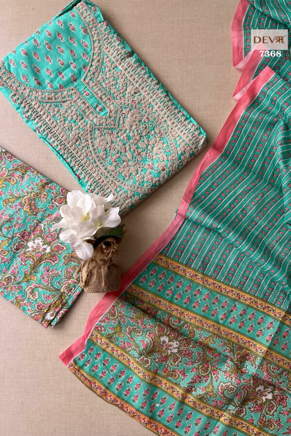 Pure Cotton Printed With Beautiful Cotton Dori Work Suit