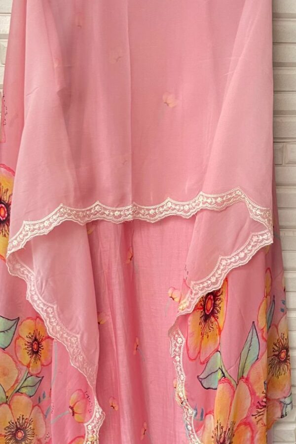 Pure Muslin Printed With Sequence & Resham Embroidery Suit