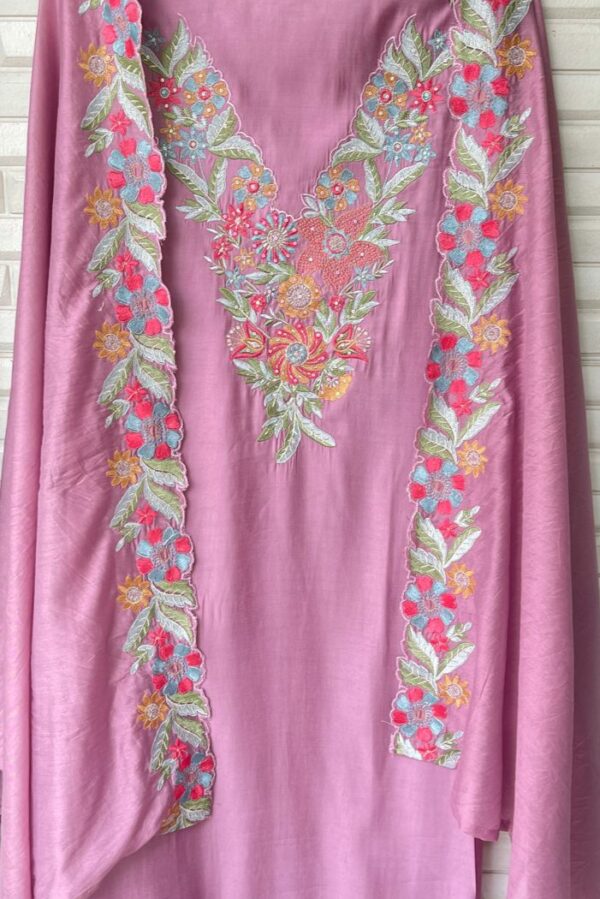 Chanderi Cotton(Roman Silk) With Resham, Zari & Sequins Work Suit