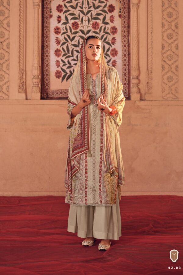 Varsha Hazel 04 - Cotton Lawn Printed With Embroidery And Lace Suit