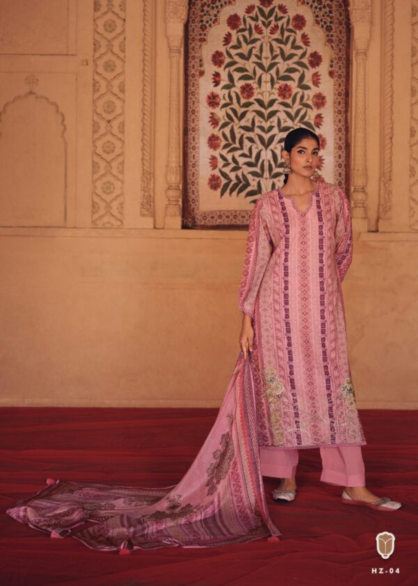 Varsha Hazel 04 - Cotton Lawn Printed With Embroidery And Lace Suit