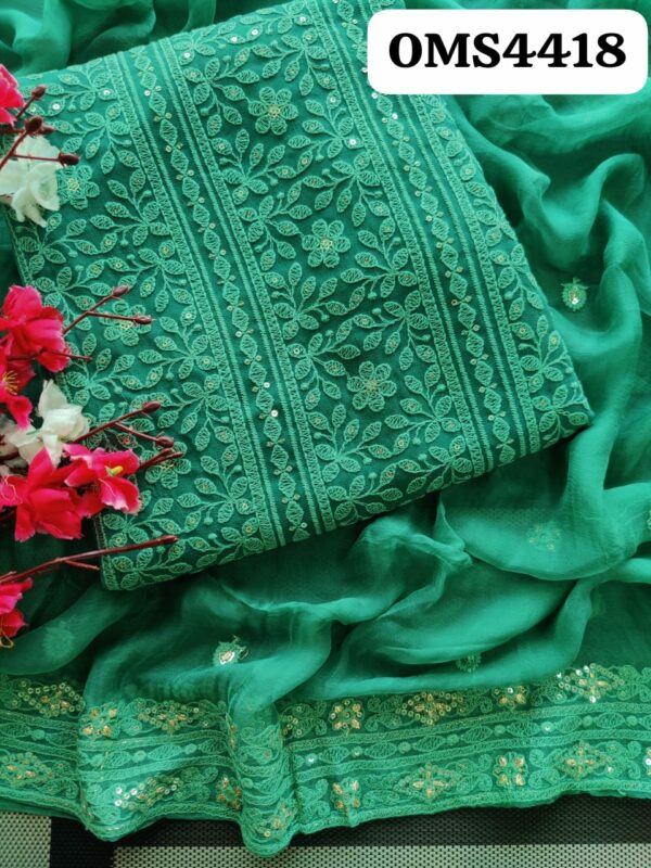 Beautiful Georgette Lucknowi Embroidery Suit
