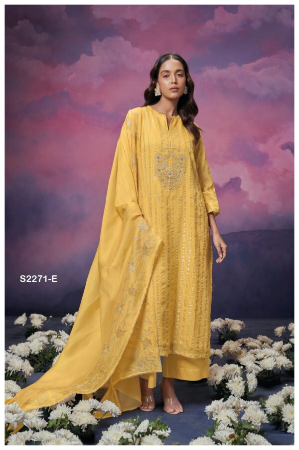 Ganga Olive 2271G - Premium Organza With Embroidery & Hand Work Suit
