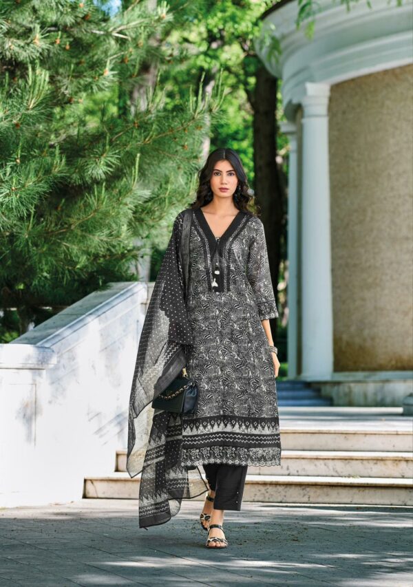 Kailee Izhaar 42736 - Pure Linen Digital Print With Thread Work Stitched Suit