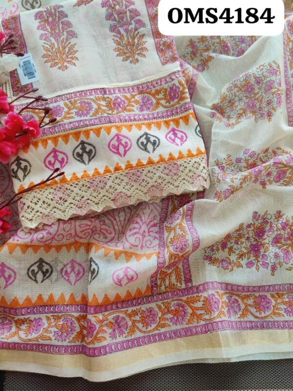 Beautiful Pure Chanderi Silk Block Printed Suit