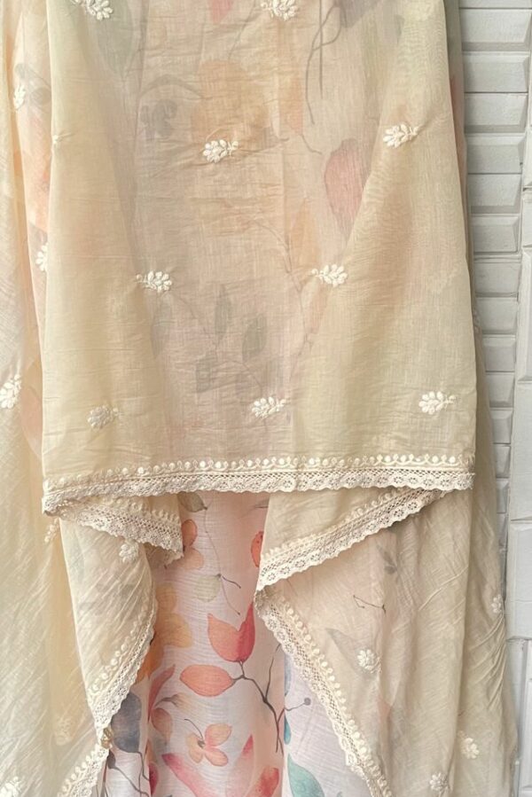 Linen Cotton Printed With Sequence & Resham Embroidery Suit