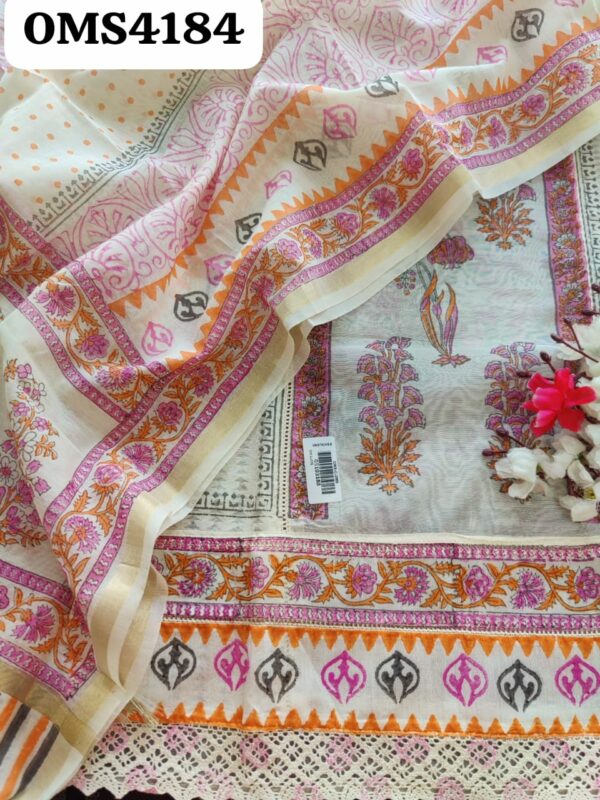 Beautiful Pure Chanderi Silk Block Printed Suit