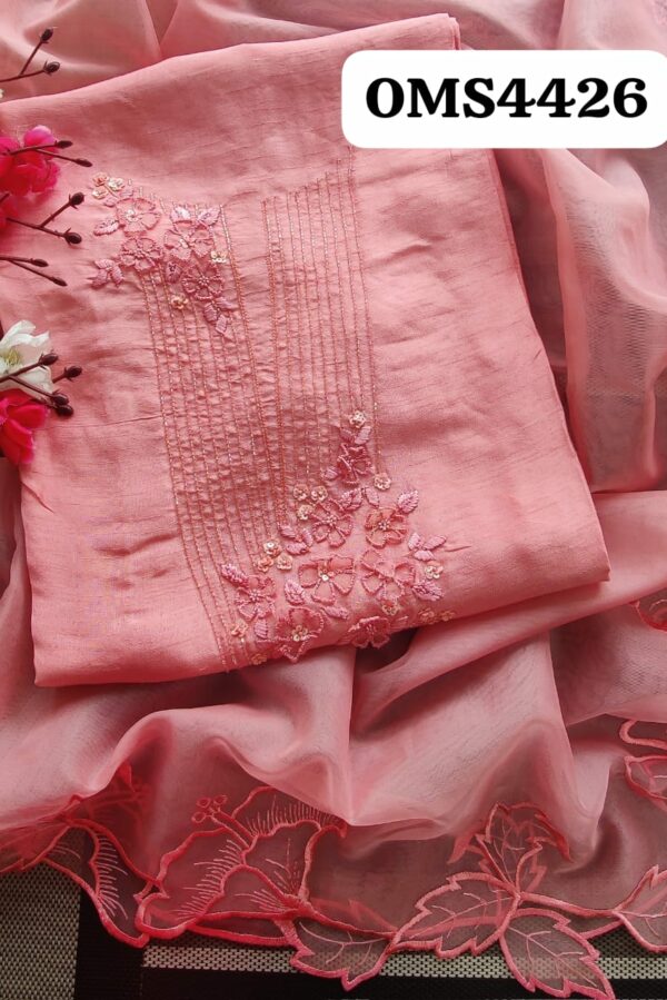 Beautiful Pure Muslin Silk Embroidery Suit